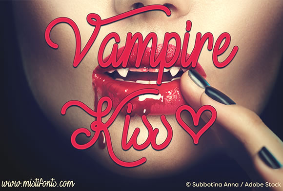 Vampire Kiss: A Modern Monoline Script Font for Digital Branding